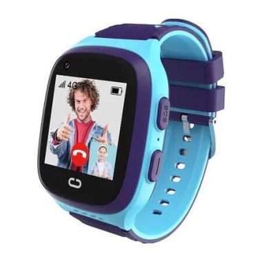 4G Kids Smart Watch with GPS Tracker, One Key SOS Call Voice Chat Camera Alarm Clock Touch Screen Watch for Kids Boys Gifts (Blue)