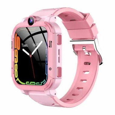 4G Kids Smart Watch with GPS Tracker,SIM Calling Face Unlock Video Calls SOS Alerts,IP67 Waterproof, 800mAh Battery,Voice Chat,Live Location(Pink)