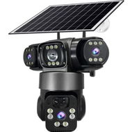 Detailed information about the product 4G LTE 3 Screen Security Surveillance Camera Solar Panel Intercom3MP+3MP Full Color Night Vision 360 Panoramic View APP Monitoring Home Security