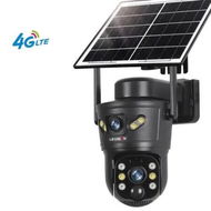 Detailed information about the product 4G LTE Solar Security Camera 2K Dual-Lens Dual-Screen 355 Pan 100 Tilt surveillance Intercom Cloud Storage PIR AI Detection Auto tracking