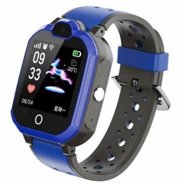 4G Waterproof Childrens Smartwatch Phone For Kids With Anti-Lost GPS WiFi LBS Tracker Video Call Calling SOS Voice Chat Pedometer (Blue)