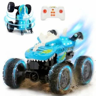 4GHz RC Stunt Car with LED Light 360 Degree Flips 2. 4WD Remote Control Monster Truck All-Terrain Off-Road Vehicle Rechargeable Toy Gift for Boys Ages 4+