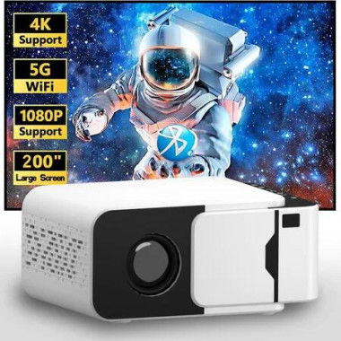 4K 1080P Portable Projector with WiFi6 BT 5.0 Android 13,Outdoor Cellphone TV Multimedia Movie Game Projector Compatible with Phone