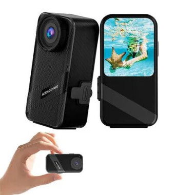 4K 60FPS Mini Action Camera, HD Thumb Camera, POV Portable Body Cam Wearable Video Recorder, IPX8 Waterproof Underwater Camcorder