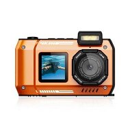Detailed information about the product 4K Camera, 65MP Autofocus Selfie Dual Screen Underwater Camera for Snorkeling, Waterproof Digital Camera (Orange)