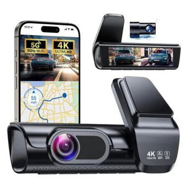 4k Dash Cam Front and Rear, 3.59 Inch IPS Screen, Built in 5G WiFi Dash Camera for Cars with App