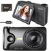 4K Digital Camera 64MP Autofocus Featuring Time Lapse & Slow Motion & 20 Filters 32GB 2000mAh Ideal for Social Media Creators Beginner Black. Available at Crazy Sales for $69.99
