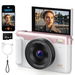 4K Digital Camera for Photography, 75MP WiFi Vlogging Camera for YouTube, 3 inch 180 Degree Flip Screen for Kids Beginner, 32GB, Pink. Available at Crazy Sales for $94.95