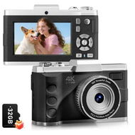 Detailed information about the product 4K Digital Camera for Photography, Autofocus Anti Shake 64MP Vlogging Camera for YouTube Video, Rear and Front Cameras, 32GB Card, Black