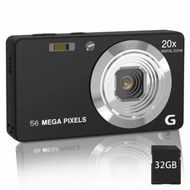 Detailed information about the product 4K Digital Camera Photography Ultra HD Point Shoot 56MP Autofocus 20X Anti Shake Video 32GB SD Card Black Vlogging Gear