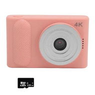 Detailed information about the product 4K Digital Camera with 128G Memory Card, 48MP HD Micro SLR Camera with 16X Dightal Zoom for Travel Photography Vlogging, Pink