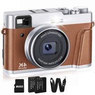 Detailed information about the product 4K Digital Camera with 32GB SD Card and Autofocus, 48MP Vlogging Camera with Anti-Shake, Compact Travel Camera with 16X Zoom and 2 Batteries