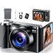 4K Digital Camera,56MP Autofocus Vlogging Camera with 3In 180 Degree Flip Screen,16X Zoom, Compact Point and Shoot Camera,32GB Card Included. Available at Crazy Sales for $94.99