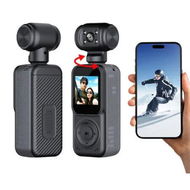 Detailed information about the product 4K Pocket Vlogging Camera with 3-Axis Gimbal Stabilizer, 128GB Handheld Portable Video Camera with WiFi, LCD Screen and Face Tracking