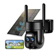 Detailed information about the product 4K Solar Security Cameras Wireless Outdoor,WiFi PTZ Camera Battery Powered 360 Degree View Security Systems with Night Vision,Spotlight Siren,PIR Sensor