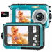 4K Underwater Camera 11FT Waterproof Camera with 32GB Card 48MP Autofocus Dual-Screen Selfie Underwater Camera for Snorkeling Waterproof Compact Floatable Digital Camera 1250mAh Battery Type-C (Blue). Available at Crazy Sales for $89.99