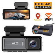 Detailed information about the product 4K Utra HD Dash Cam Front and Rear with 3.2inch IPS Screen Car Video Dvr Dash Cam Built-in WiFi GPS FHD Night Vision