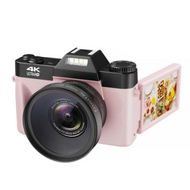 Detailed information about the product 4K Vlogging Camera For YouTube 48MP Digital Camera For Photography And Video With Flip Screen AutoFocus 16X Digital Zoom Wide Angle Lens (Pink)