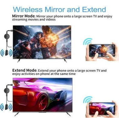 4K Wireless HDMI 1080P Streaming Adapter Compatible Phone/Tablet/PC to HDTV/Projector,Movies Shows/Live TV,Airplay/Miracast/DLNA