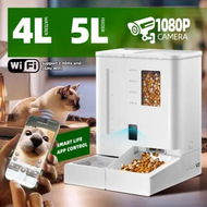 Detailed information about the product 4L Automatic Pet Feeder 5L Waterer Set WiFi Smart Camera Record App Control Cat Dog Water Food Dispense Timed Digital Feeding Drinking PetScene