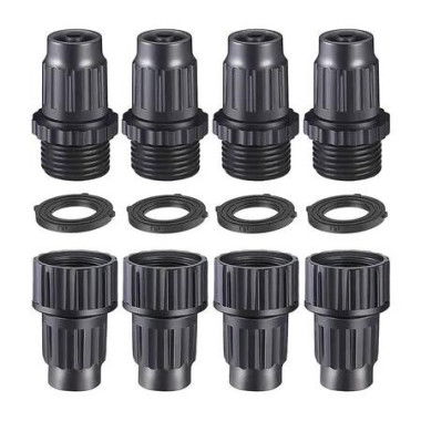 4Pack Expandable Garden Hose Repair Kit, Plastic Flex Hose Repair Kit, Male and Female Hose End Repair Fittings/Connector