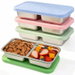 4Pack Stainless Steel 450ml Snack Containers 2 Compartment Leakproof Metal Bento Box Silicone Lids Meal Prep Portion Control Lunch Travel Camping Gift. Available at Crazy Sales for $24.99