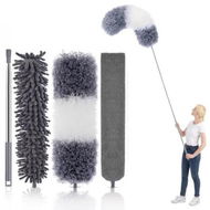 Detailed information about the product 4PCS 2.5M Extendable Pole Dusters with 4 Brush Heads for Easy and Efficient Cleaning Reach High Ceilings Effortlessly