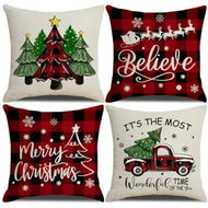 Detailed information about the product 4pcs Christmas Decorative Throw Pillow Cover 45*45cm Merry Christmas Pillowcase Cushion Case Home Decoration