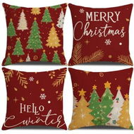 Detailed information about the product 4pcs Christmas Decorative Throw Pillow Cover 45*45cm Merry Christmas Pillowcase Cushion Case Home Decoration