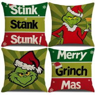 Detailed information about the product 4pcs Christmas Grinch Decorative Throw Pillow Cover 45*45cm Merry Christmas Pillowcase Cushion Case Home Decoration