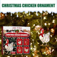 Detailed information about the product 4pcs Christmas Scarf Chicken Ornaments, 2023 Christmas Tree Decorations Christmas Ornament Personalized Product for Family Scarf Chicken