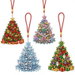 4Pcs Christmas Tree Diamond Painting Ornaments, Double Sided Diamond Art Hanging Decor, Handmade DIY Christmas Ornament Kit for Window & Xmas Tree Decor. Available at Crazy Sales for $14.99