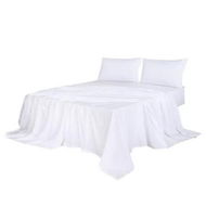 Detailed information about the product 4pcs Double Size 100% Bamboo Bed Sheet Set in White Colour