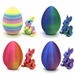 4PCS Easter 3D Printed Bunny Eggs Set 4CM Hinged Rabbit Round Egg Multicolor Crayon Gradient Kids Toys Party Favors Holiday Decor Birthday Gift. Available at Crazy Sales for $22.99