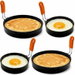 4Pcs Egg Rings for Frying Eggs, Non Stick Pancake Molds, 4in & 6in Stainless Steel Cooking Rings with Foldable Silicone Handle. Available at Crazy Sales for $19.99