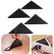 Detailed information about the product 4pcs Rug Carpet Grippers Triangle Rubber Mat Sticker Reusable Non Slip Silicone Washable Grips Home Bath Room Corners Pads