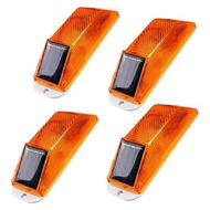 Detailed information about the product 4Pcs Solar Strobe Warning Light LED Warning Lamp, Super Bright IP54 Waterproof Light Construction Safety Road Signs Flash Traffic Lights, Yellow