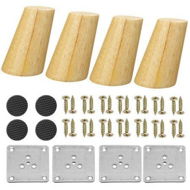 Detailed information about the product 4Pcs/Set Solid Wooden Cone Angled Furniture Legs Kit Sofa Table Chair Stool Part Leg Support8cm