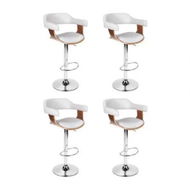Detailed information about the product 4x Artiss Bar Stools Gas Lift Leather with Armrest White