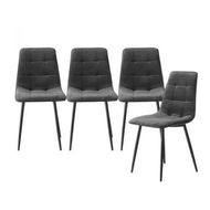 Detailed information about the product 4x Dining Chairs Kitchen Velvet Grey