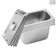 Detailed information about the product 4X Gastronorm GN Pan Full Size 1/3 GN Pan 15cm Deep Stainless Steel Tray With Lid.