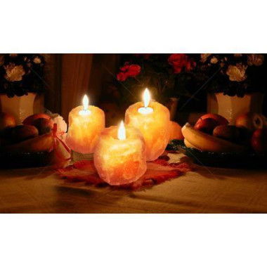 4x Himalayan Salt Tealight Candle Holder