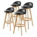 4X Oak Wood Bar Stool Dining Chair Leather LEILA 72cm BLACK. Available at Crazy Sales for $289.96