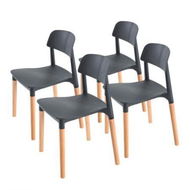 Detailed information about the product 4X Retro Belloch Stackable Dining Cafe Chair BLACK