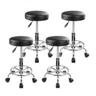 Detailed information about the product 4X Swivel Salon Barber Stool Chair Round Type BLACK