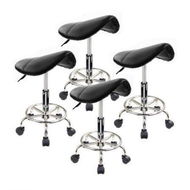 Detailed information about the product 4X Swivel Salon Barber Stool Chair Saddle Type BLACK