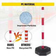 Detailed information about the product 4x Traffic Barrier Post w/ Plastic Chain T Crowd Control Red and white