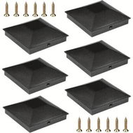 Detailed information about the product 4x4 Post Caps Black(Actual 3.5 inch x 3.5 inch), 6 Pcs Fence Post Caps with 12 Screws and Easy Installation, Sturdy Waterproof Plastic Deck Post Caps