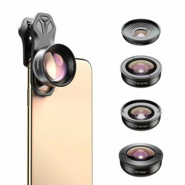 5-in-1 HD Mobile Phone Camera Lens Set - 10x Macro Lens 2X Telephoto Lens 110° Wide Angle 170° Super Wide Angle 195° Fisheye For Smartphones.