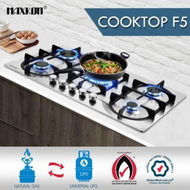 Detailed information about the product 5 Burner Gas Cooktop Hob Stainless Steel Kitchen Gas Stove NG LPG